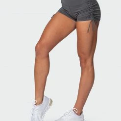 Muscle Nation Signature Scrunch Tie Up Shorts - Charcoal Featured 14 Muscle Nation Signature Scrunch Tie Up Shorts - Charcoal Featured