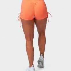 Muscle Nation Signature Scrunch Tie Up Shorts - Citrus