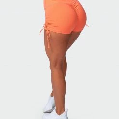 Muscle Nation Signature Scrunch Tie Up Shorts - Citrus