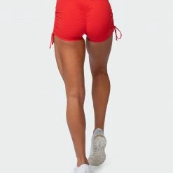 Muscle Nation Featured Signature Scrunch Tie Up Shorts - Dark Copper