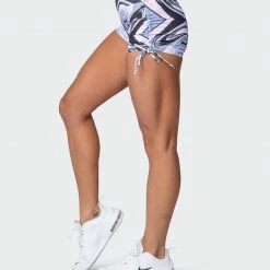 Muscle Nation Featured Signature Scrunch Tie Up Shorts - Marble Print