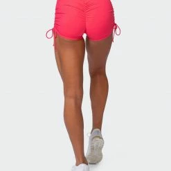 Muscle Nation Signature Scrunch Tie Up Shorts - Paradise Pink Featured