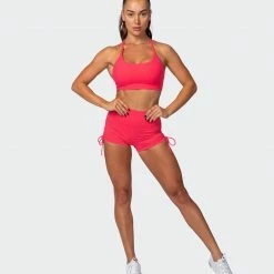 Muscle Nation Signature Scrunch Tie Up Shorts - Paradise Pink Featured