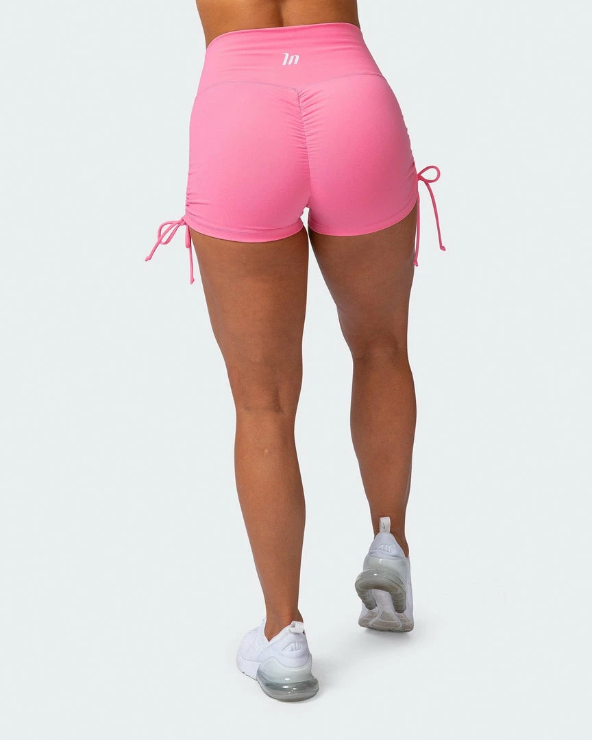 Muscle Nation Scrunch Bum Signature Scrunch Tie Up Shorts - Pink Lemonade 6 Muscle Nation Scrunch Bum Signature Scrunch Tie Up Shorts - Pink Lemonade