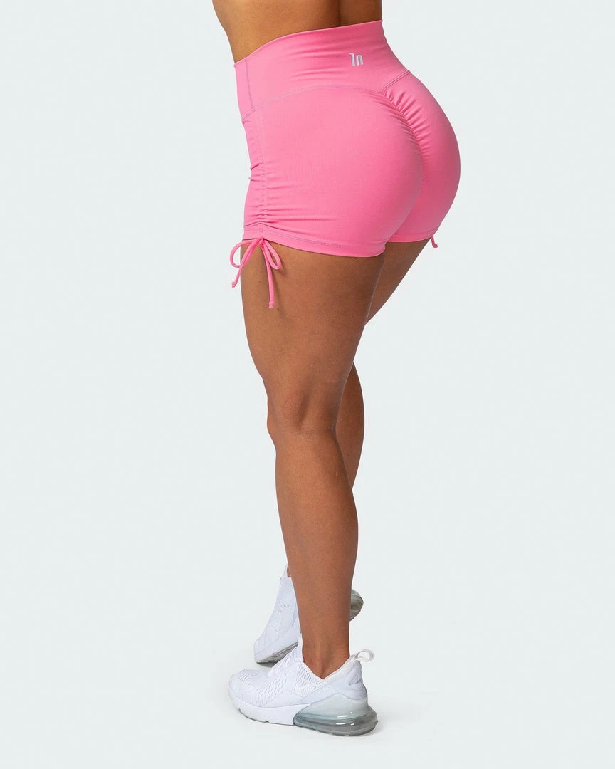 Muscle Nation Scrunch Bum Signature Scrunch Tie Up Shorts - Pink Lemonade 7 Muscle Nation Scrunch Bum Signature Scrunch Tie Up Shorts - Pink Lemonade