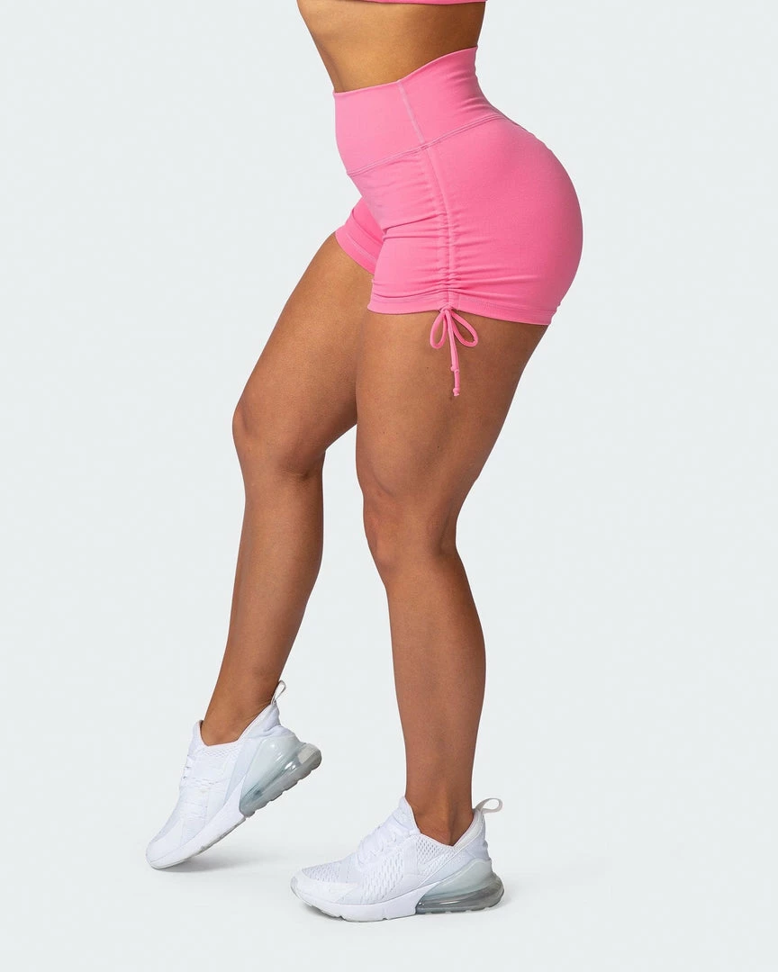Muscle Nation Scrunch Bum Signature Scrunch Tie Up Shorts - Pink Lemonade 8 Muscle Nation Scrunch Bum Signature Scrunch Tie Up Shorts - Pink Lemonade