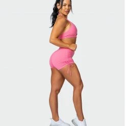 Muscle Nation Scrunch Bum Signature Scrunch Tie Up Shorts - Pink Lemonade 17 Muscle Nation Scrunch Bum Signature Scrunch Tie Up Shorts - Pink Lemonade