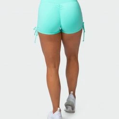 Muscle Nation Scrunch Bum Signature Scrunch Tie Up Shorts - Sea Glass