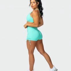 Muscle Nation Scrunch Bum Signature Scrunch Tie Up Shorts - Sea Glass