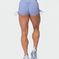 Muscle Nation Signature Scrunch Tie Up Shorts - Storm