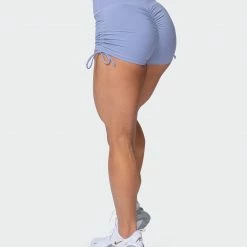 Muscle Nation Signature Scrunch Tie Up Shorts - Storm