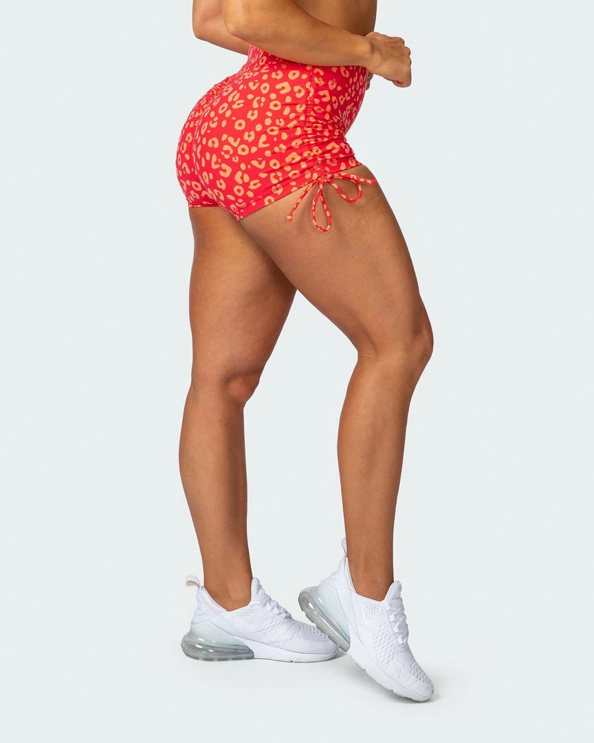 Muscle Nation Scrunch Bum Signature Scrunch Tie Up Shorts - Vibrant Cheetah Print 3 Muscle Nation Scrunch Bum Signature Scrunch Tie Up Shorts - Vibrant Cheetah Print