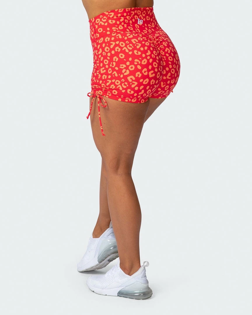 Muscle Nation Scrunch Bum Signature Scrunch Tie Up Shorts - Vibrant Cheetah Print 6 Muscle Nation Scrunch Bum Signature Scrunch Tie Up Shorts - Vibrant Cheetah Print