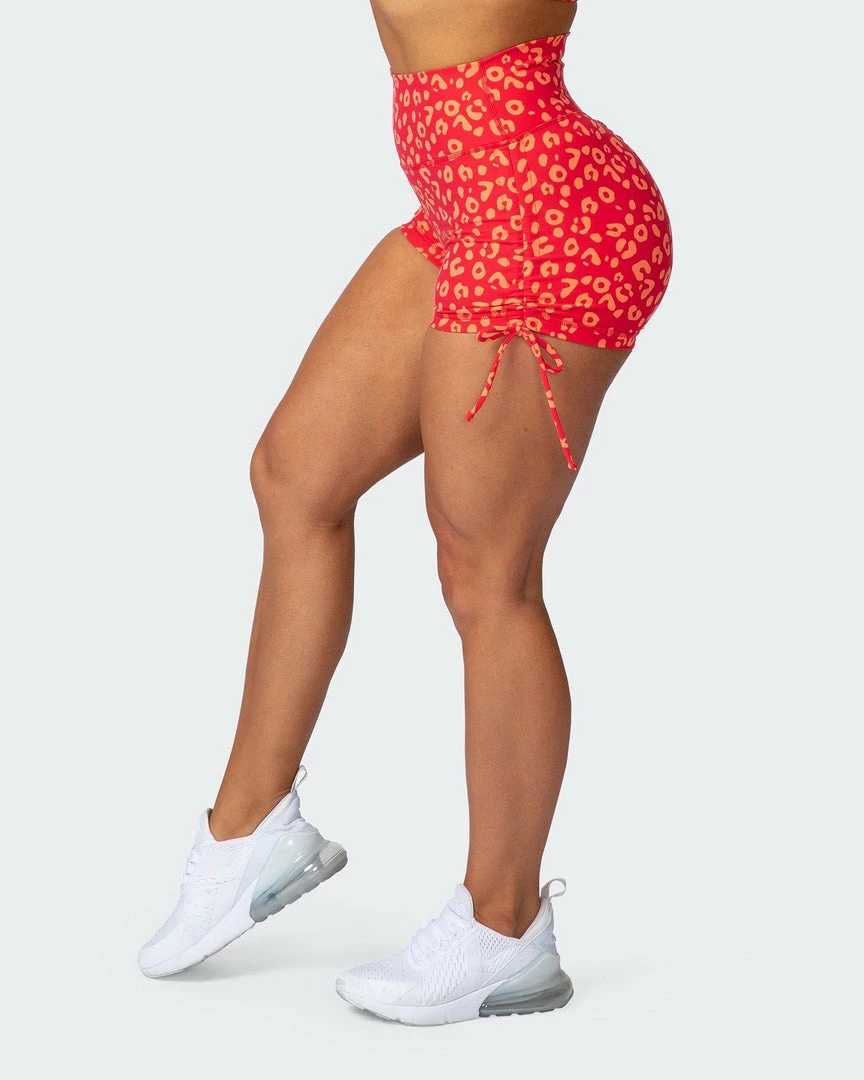 Muscle Nation Scrunch Bum Signature Scrunch Tie Up Shorts - Vibrant Cheetah Print 7 Muscle Nation Scrunch Bum Signature Scrunch Tie Up Shorts - Vibrant Cheetah Print
