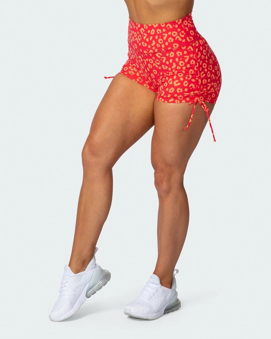 Muscle Nation Scrunch Bum Signature Scrunch Tie Up Shorts - Vibrant Cheetah Print 8 Muscle Nation Scrunch Bum Signature Scrunch Tie Up Shorts - Vibrant Cheetah Print