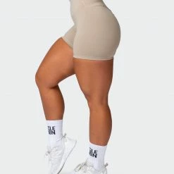 Muscle Nation Signature Scrunch Midway Shorts - Bone 13 Muscle Nation Signature Scrunch Midway Shorts - Bone