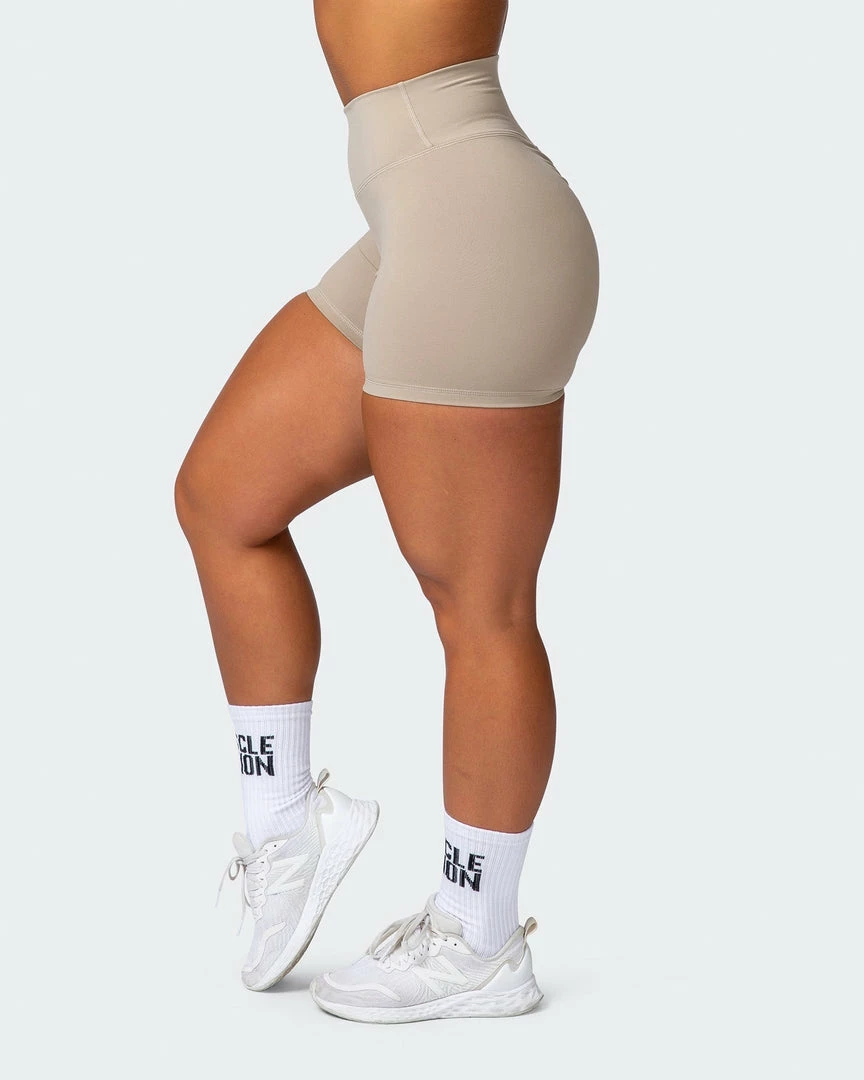 Muscle Nation Signature Scrunch Midway Shorts - Bone 6 Muscle Nation Signature Scrunch Midway Shorts - Bone