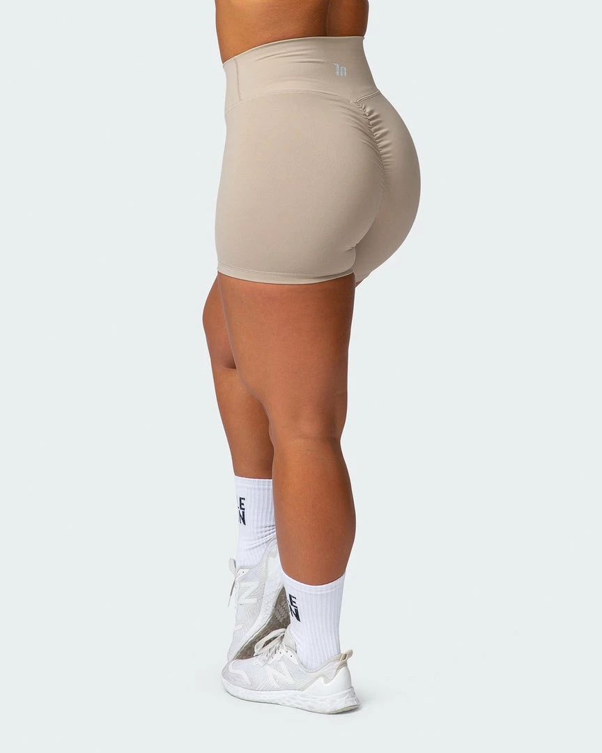 Muscle Nation Signature Scrunch Midway Shorts - Bone 7 Muscle Nation Signature Scrunch Midway Shorts - Bone