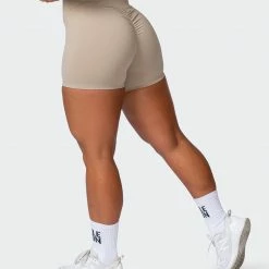 Muscle Nation Signature Scrunch Midway Shorts - Bone 16 Muscle Nation Signature Scrunch Midway Shorts - Bone