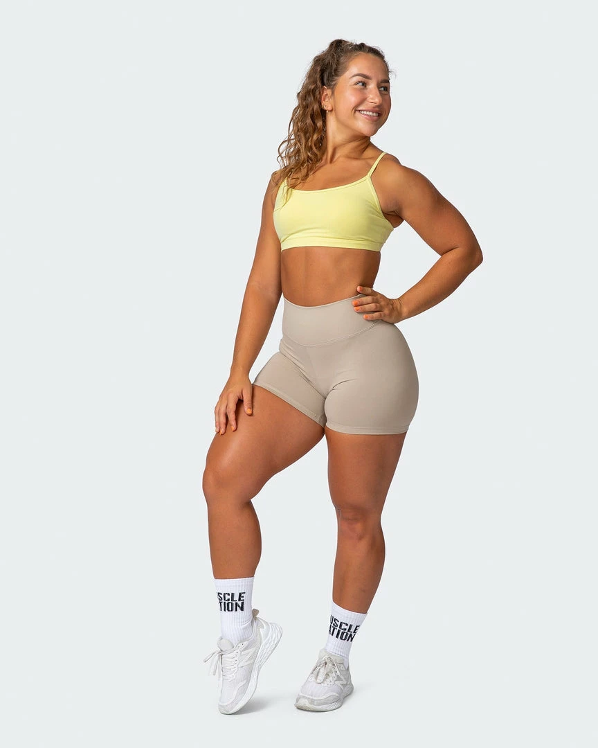 Muscle Nation Signature Scrunch Midway Shorts - Bone 10 Muscle Nation Signature Scrunch Midway Shorts - Bone