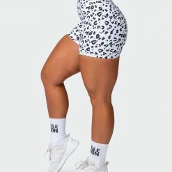 Muscle Nation Signature Scrunch Midway Shorts - Snow Leopard