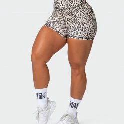 Muscle Nation Signature Scrunch Midway Shorts - Yellow Leopard 30% EOFY SALE
