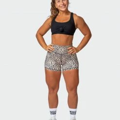 Muscle Nation Signature Scrunch Midway Shorts - Yellow Leopard 30% EOFY SALE