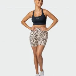 Muscle Nation Signature Super High Pocket Bike Shorts - Cheetah Print