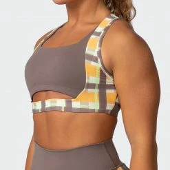 Muscle Nation Sizzle Bra - Checked Out Print