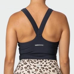 Muscle Nation Sprint Long Line Bra - Black Womens
