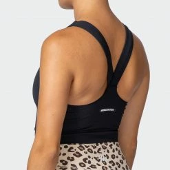 Muscle Nation Sprint Long Line Bra - Black Womens