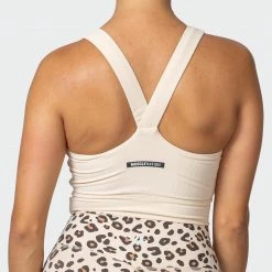 Muscle Nation Womens Sprint Long Line Bra - Buff