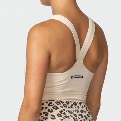 Muscle Nation Womens Sprint Long Line Bra - Buff