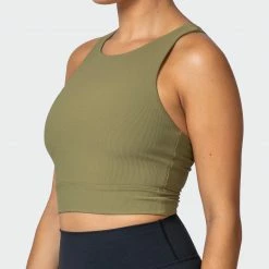 Muscle Nation Sprint Long Line Bra - Dark Olive
