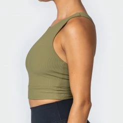 Muscle Nation Sprint Long Line Bra - Dark Olive