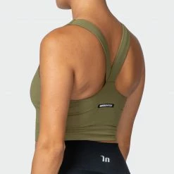 Muscle Nation Sprint Long Line Bra - Dark Olive