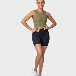 Muscle Nation Sprint Long Line Bra - Dark Olive