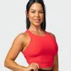 Muscle Nation Womens Sprint Long Line Bra - Hot Red