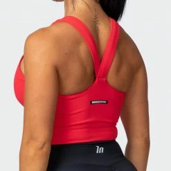 Muscle Nation Womens Sprint Long Line Bra - Hot Red
