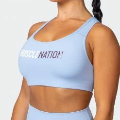 Muscle Nation Womens Strike Bra - Cashmere Blue