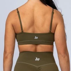 Muscle Nation Summer Scoop Bra - Khaki Womens