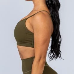 Muscle Nation Summer Scoop Bra - Khaki Womens