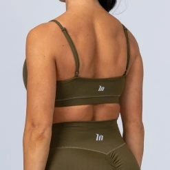 Muscle Nation Summer Scoop Bra - Khaki Womens