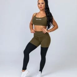 Muscle Nation Summer Scoop Bra - Khaki Womens