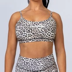 Muscle Nation Summer Scoop Bra - Yellow Leopard
