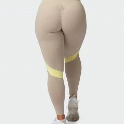 Muscle Nation Sunlight Signature Scrunch Ankle Length Leggings - Bone