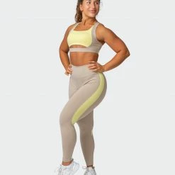 Muscle Nation Sunlight Signature Scrunch Ankle Length Leggings - Bone