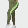 Muscle Nation Sunlight Signature Scrunch Ankle Length Leggings - Green Ivy
