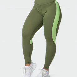 Muscle Nation Sunlight Signature Scrunch Ankle Length Leggings - Green Ivy