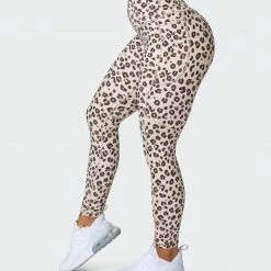 Muscle Nation Superior Squat Pocket Ankle Length Leggings - Cheetah Print